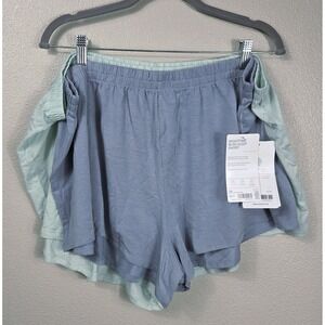 Athleta Nighttime Bliss Sleep Shorts Bundle 1X Blue Green TENCEL Pajama Lounge